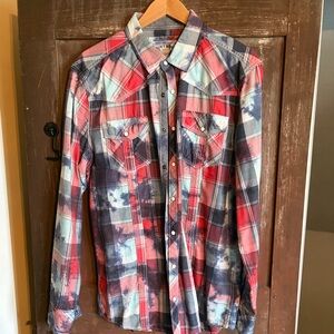 BKE Red and Blue Plaid Casual Shirt